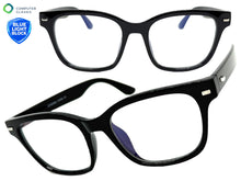 Classic Vintage Retro Style Clear Lens Blue Light Block Computer EYEGLASSES Black Frame 4009