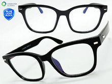 Classic Vintage Retro Style Clear Lens Blue Light Block Computer EYEGLASSES Black Frame 4009