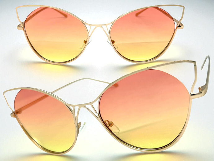 Oversized Exaggerated Retro Cat Eye Style SUNGLASSES Large Rose Gold Frame 4219