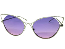 Oversized Exaggerated Retro Cat Eye Style SUNGLASSES Large Silver Frame 4219
