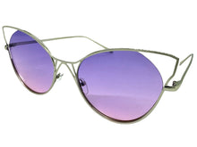 Oversized Exaggerated Retro Cat Eye Style SUNGLASSES Large Silver Frame 4219