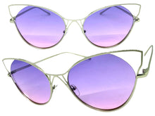 Oversized Exaggerated Retro Cat Eye Style SUNGLASSES Large Silver Frame 4219