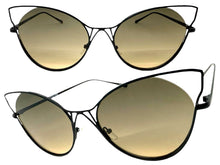 Oversized Exaggerated Retro Cat Eye Style SUNGLASSES Large Black Frame 4219