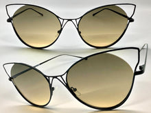 Oversized Exaggerated Retro Cat Eye Style SUNGLASSES Large Black Frame 4219