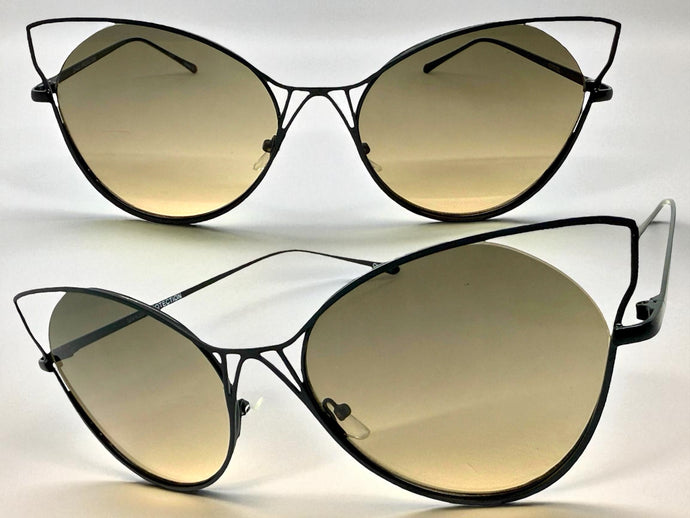 Oversized Exaggerated Retro Cat Eye Style SUNGLASSES Large Black Frame 4219
