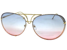 Oversized Exaggerated Vintage Retro Style SUNGLASSES Large Gold Frame 4165