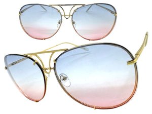 Oversized Exaggerated Vintage Retro Style SUNGLASSES Large Gold Frame 4165