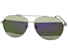 Classic Vintage Retro Style SUNGLASSES Silver Metal Frame - Purple Lens AB227