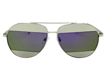 Classic Vintage Retro Style SUNGLASSES Silver Metal Frame - Purple Lens AB227