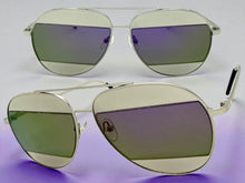 Classic Vintage Retro Style SUNGLASSES Silver Metal Frame - Purple Lens AB227