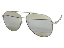 Classic Vintage Retro Style SUNGLASSES Silver Metal Frame - Chrome Lens AB227