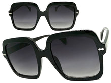 Oversized Exaggerated Vintage Retro Style SUNGLASSES Large Square Black Frame 59005