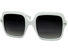 Oversized Exaggerated Vintage Retro Style SUNGLASSES Large Square White Frame 59005