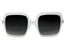 Oversized Exaggerated Vintage Retro Style SUNGLASSES Large Square White Frame 59005