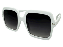 Oversized Exaggerated Vintage Retro Style SUNGLASSES Large Square White Frame 59005