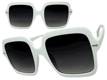 Oversized Exaggerated Vintage Retro Style SUNGLASSES Large Square White Frame 59005