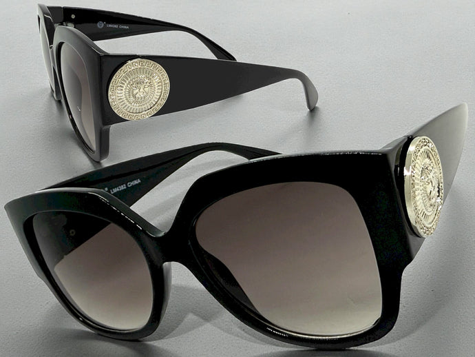 Oversized Exaggerated Vintage Retro Style SUNGLASSES Large Thick Black Frame 4382