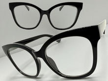 Oversized Exaggerated Vintage Retro Cat Eye Style Clear Lens EYEGLASSES Large Black Frame P6041