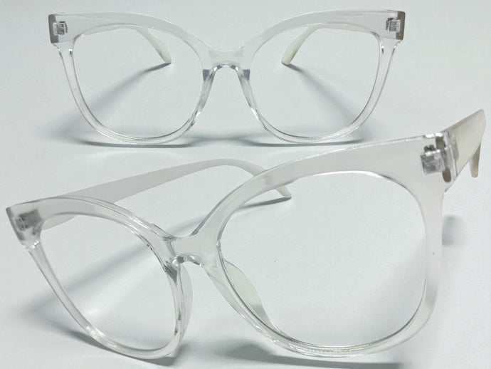 Oversized Exaggerated Vintage Retro Cat Eye Style Clear Lens EYEGLASSES Large Transparent Frame 7880