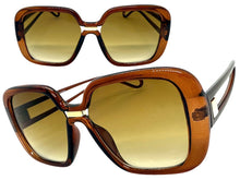 Oversized Exaggerated Vintage Retro Style SUNGLASSES Large Square Brown Frame 80960