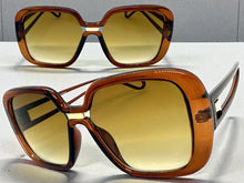 Oversized Exaggerated Vintage Retro Style SUNGLASSES Large Square Brown Frame 80960