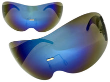 Oversized Exaggerated Modern Retro Shield Style SUNGLASSES X-Large Frame - Blue Lens 4679