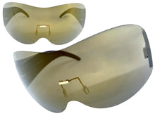 Oversized Exaggerated Modern Retro Shield Style SUNGLASSES X-Large Frame - Bronze Lens 4679