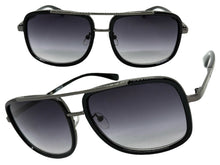 Classic Modern Retro Luxury Designer Style SUNGLASSES Square Black & Gunmetal Frame 3077