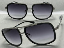 Classic Modern Retro Luxury Designer Style SUNGLASSES Square Black & Gunmetal Frame 3077