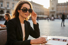 Oversized Exaggerated Vintage Retro Style SUNGLASSES Large Square Black & Rose Gold Frame 30340