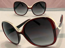Oversized Exaggerated Vintage Retro Style SUNGLASSES Large Square Red & Rose Gold Frame 30340