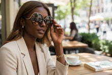 Oversized Exaggerated Vintage Retro Style SUNGLASSES Large Square Tortoise & Rose Gold Frame 30340