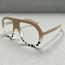 Oversized Classic Vintage Retro Style Clear Lens EYEGLASSES Large Round Khaki Frame TR90