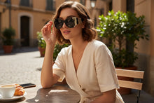 Exaggerated Classic Vintage Retro Cat Eye Style SUNGLASSES Thick Black Frame - Dark Lens 9717