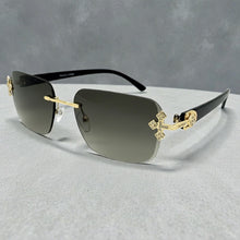 Classy Elegant Luxury Modern Hip Hop Style SUNGLASSES Rimless Gold Frame 7542