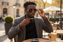 Classy Elegant Luxury Modern Hip Hop Style SUNGLASSES Rimless Gold Frame 7542