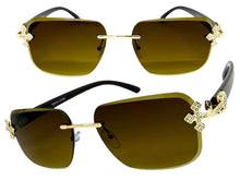 Classy Elegant Luxury Modern Hip Hop Style SUNGLASSES Rimless Gold Frame 7542