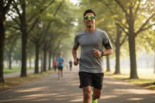 Classic Sporty Wrap Around Style SUNGLASSES Large Neon Yellow Frame - Blue Green Lens 2745