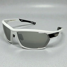 Classic Sporty Wrap Around Style SUNGLASSES Large White Frame - Chrome Lens 2745