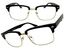 Classic Sophisticated Vintage Retro Style Clear Lens EYEGLASSES Square Black & Gold Frame 5450
