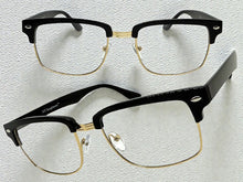 Classic Sophisticated Vintage Retro Style Clear Lens EYEGLASSES Square Black & Gold Frame 5450