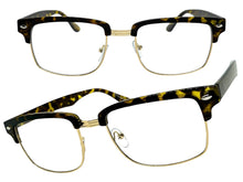 Classic Sophisticated Vintage Retro Style Clear Lens EYEGLASSES Square Tortoise & Gold Frame 5450