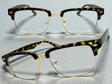 Classic Sophisticated Vintage Retro Style Clear Lens EYEGLASSES Square Tortoise & Gold Frame 5450