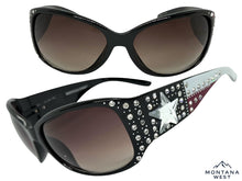 Classy Elegant Western Cowgirl Style Montana West SUNGLASSES Black Frame - Bling Texas Flag SGS-TX03