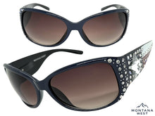 Classy Elegant Western Cowgirl Style Montana West SUNGLASSES Blue Frame - Bling Texas Flag SGS-TX03