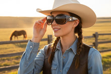 Classy Elegant Western Cowgirl Style Montana West SUNGLASSES Blue Frame - Bling Texas Flag SGS-TX03