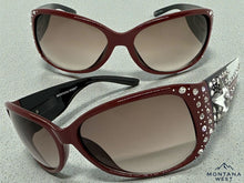 Classy Elegant Western Cowgirl Style Montana West SUNGLASSES Maroon Frame - Bling Texas Flag SGS-TX03
