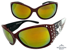Classy Elegant Western Cowgirl Style Montana West SUNGLASSES Maroon Frame - Bling Texas Flag SGS-TX03