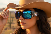 Classy Elegant Western Cowgirl Style Montana West SUNGLASSES Blue Frame - Bling Texas Flag SGS-TX03