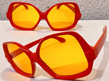 Oversized Exaggerated Vintage Retro Style SUNGLASSES Large Orange Frame 4754